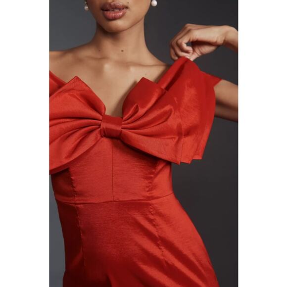 Anthropologie BARDOT Mini Bow Valentine's Day Dress in Red Size US 10 NWT $148 - Picture 4 of 6